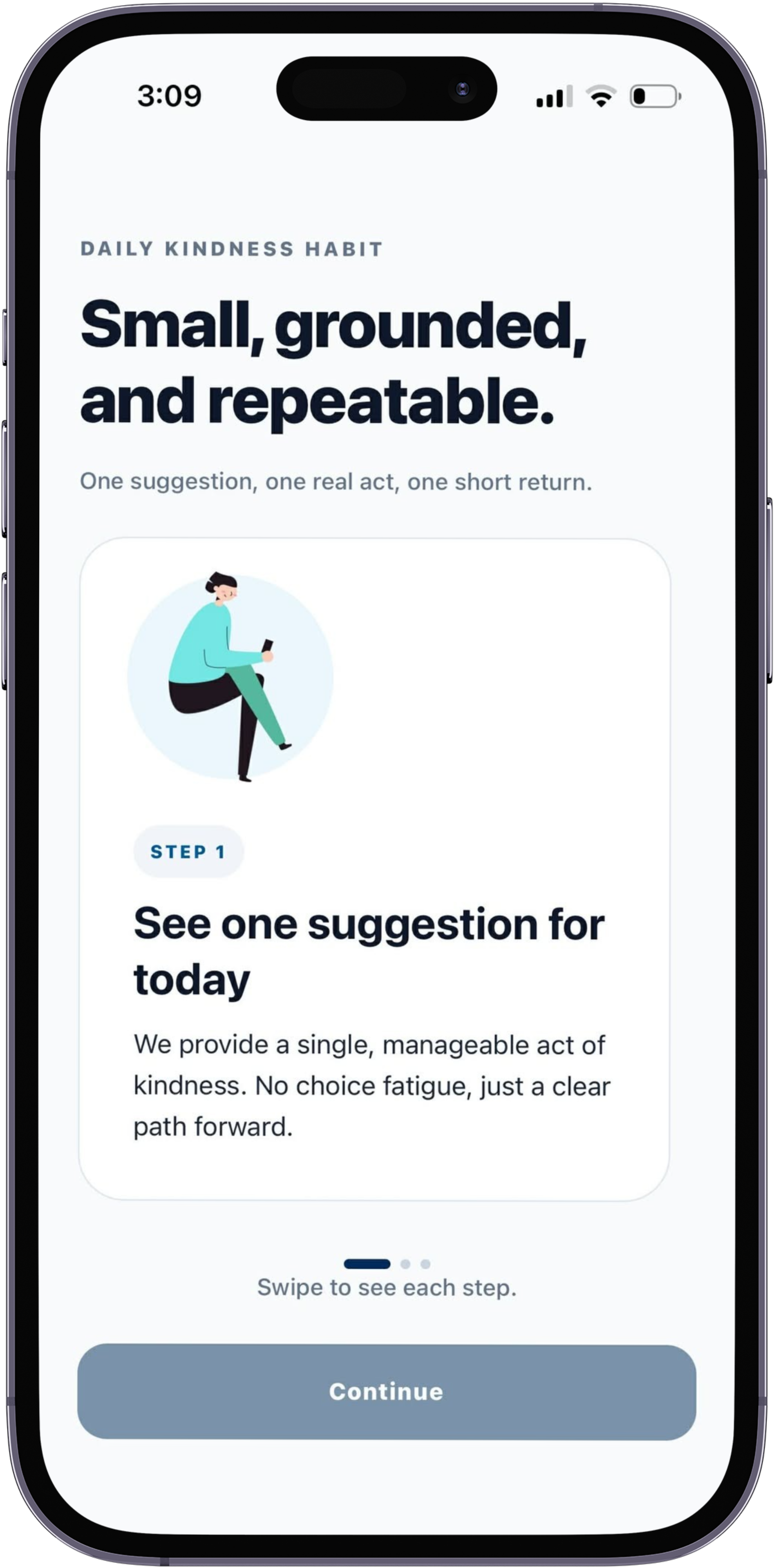 OneKind app screen mockup 5
